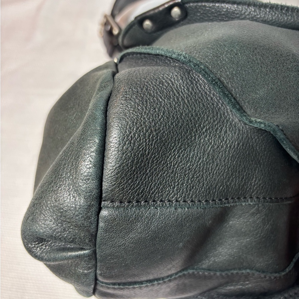 Kenneth Cole New York Black Pebbled Leather Shoulder Hobo Bag - Picture 14 of 17